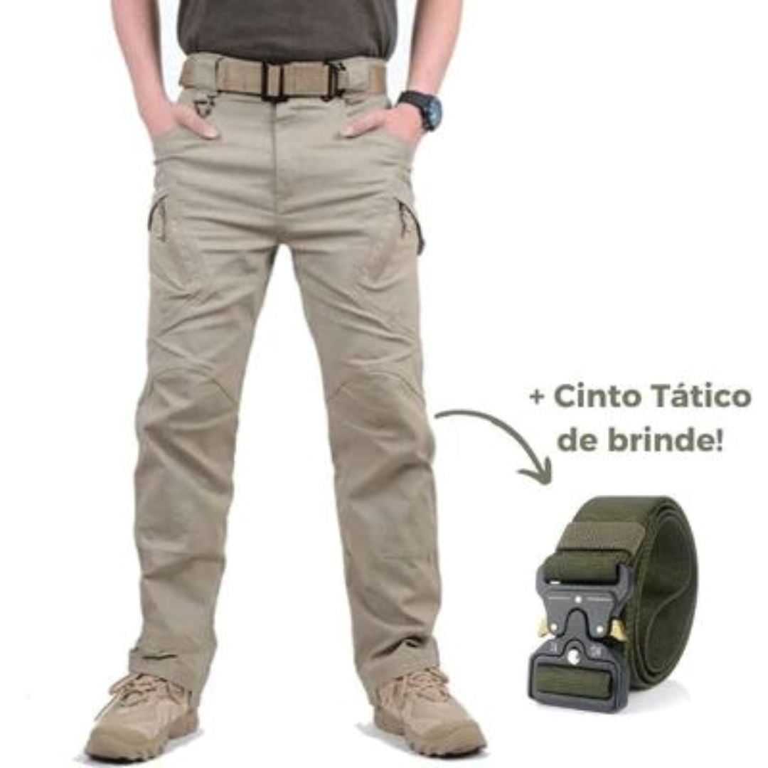 COMPRE 1 LEVE 2 Calça Militar Tática Resistente e Impermeável + Cinto de Brinde