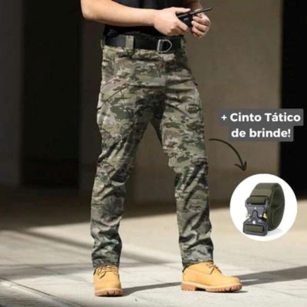 COMPRE 1 LEVE 2 Calça Militar Tática Resistente e Impermeável + Cinto de Brinde