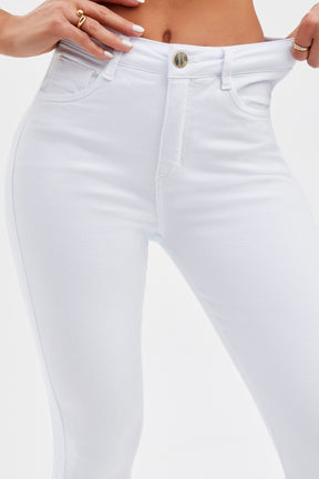 [COMPRE 1 LEVE 2] Calça Jeans Mega Bumbum Flare Milagrosa Cós Médio Branca