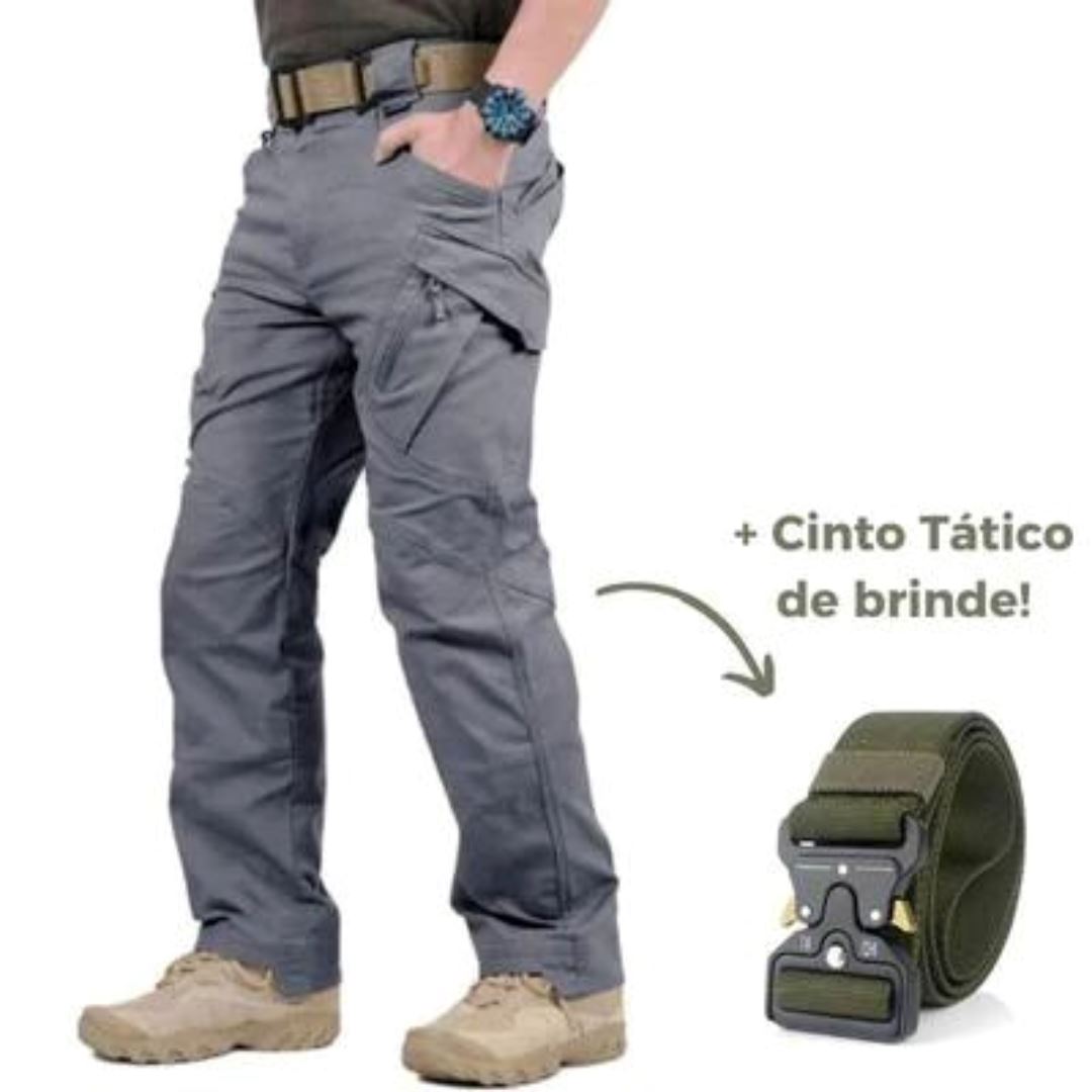COMPRE 1 LEVE 2 Calça Militar Tática Resistente e Impermeável + Cinto de Brinde