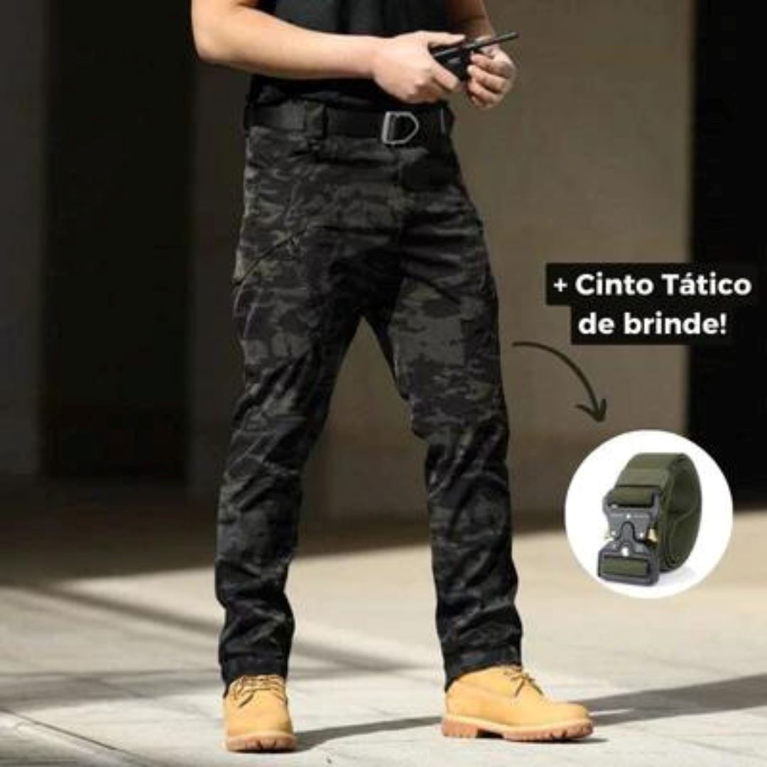 COMPRE 1 LEVE 2 Calça Militar Tática Resistente e Impermeável + Cinto de Brinde