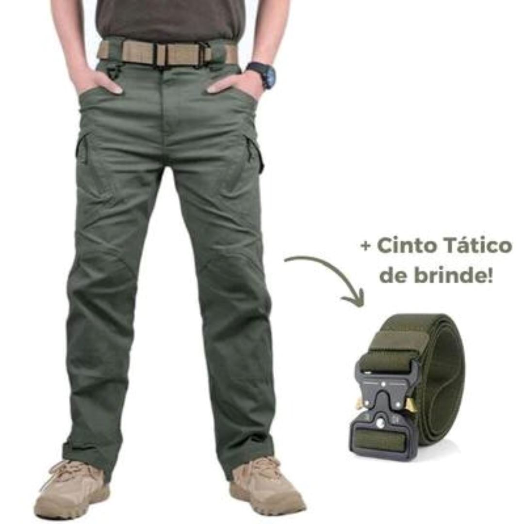 COMPRE 1 LEVE 2 Calça Militar Tática Resistente e Impermeável + Cinto de Brinde